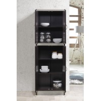 Hodedah 4 Door Kitchen Pantry With Four Shelves, Chocolate