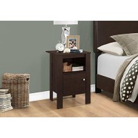 Monarch Specialties Accent Table-Cappuccino Night Stand With Storage, 1725 L X 14 D X 2425 H