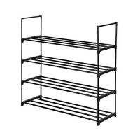 Legendary-Yes 4-Tier Shoe Rack Organizer Storage Bench Stand For Mens Womens Shoes Closet With Iron Shelves Holds Up To 24 Pairs