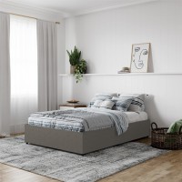 Dhp Maven Upholstered Platform Bed For Raised Mattress Support With Underbed Storage Drawers, No Box Spring Needed, Queen, Gray Linen