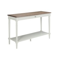Convenience Concepts French Country Console Table With Drawer And Shelf, Driftwood/White