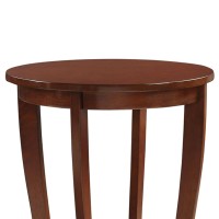 Convenience Concepts American Heritage Round End Table With Shelf, Espresso