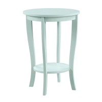 Convenience Concepts American Heritage Round End Table With Shelf, Sea Foam