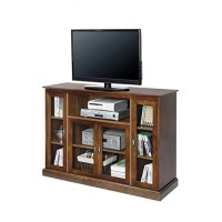 Convenience Concepts Summit Highboy 60 Inch Tv Stand With Storage Cabinets And Shelves, Dark Walnut