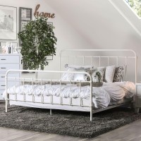 Furniture Of America Iria Metal Full Size Bed 4 Pcs Slats Bed Frame White Finish