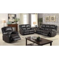 Acme Zuriel Faux Leather Rocker Recliner In Black