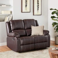 Acme Zuriel Faux Leather Motion Reclining Loveseat In Brown