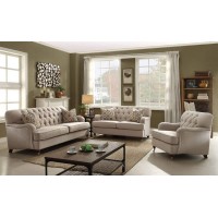 Acme Alianza Loveseat (With 2 Pillows) In Beige Fabric