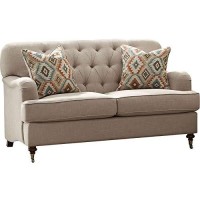 Acme Alianza Loveseat (With 2 Pillows) In Beige Fabric