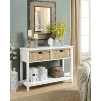 Acme Flavius 2-Drawer Wooden Console Table In White