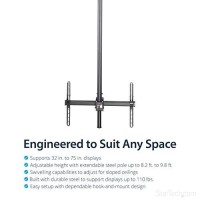 Startech.Com Ceiling Tv Mount - 8.2 To 9.8 Long Pole - Full Motion - Supports Displays 32 To 75 - For Vesa Mount Compatible Tvs (Fpceilptblp)