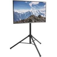 Vivo Tripod 32 To 55 Inch Lcd Led Flat Screen Tv Display Floor Stand, Portable Height Adjustable Mount, Black, Stand-Tv55T