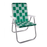 Lawn Chair Usa - Outdoor Chairs For Camping, Sports And Beach. Chairs Made With Lightweight Aluminum Frames And Uv-Resistant Webbing. Folds For Easy Storage (Classic, Green//White)