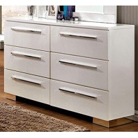 Furniture Of America Clementine Smooth White Dresser Drawer Chest