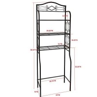 Kings Brand Furniture - Over The Toilet Storage Etagere Bathroom Rack Shelves Organizer, Pewter