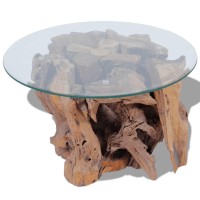 Vidaxl Coffee Table Solid Teak Driftwood 23.6