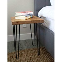 Welland Square Old Elm Wood End Table Rustic Surface Side Table