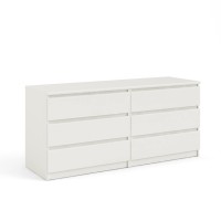 Tvilum 6 Drawer Double Dresser, White