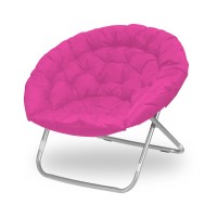 Urban Shop Oversized Polycanvas Foldable Saucer Chair, Pink
