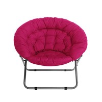 Urban Shop Oversized Polycanvas Foldable Saucer Chair, Pink