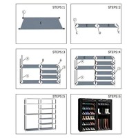 Txt&Baz 27-Pairs Portable Boot Rack Double Row Shoe Rack Covered With Nonwoven Fabric(7-Tiers Black)