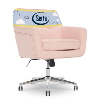 Serta Ashland Ergonomic Home Office Chair With Memory Foam Cushioning Chrome-Finished Stainless Steel Base, 360-Degree Mobility, Fabric, Pink
