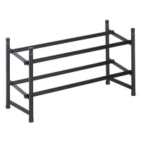 Richards Telescoping Stackableexpandable Free Standing Shoe Rack, 2-Tier Holds Up To 10-Pair, Matte Black