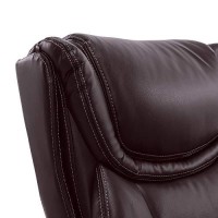 La-Z-Boy Harnett Big & Tall Executive Office Comfort Core Cushions, Ergonomic High-Back Chair With Solid Wood Arms, Bonded Leather, Coffee Brown