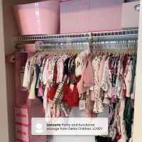 Delta Children Nursery Storage 48 Piece Set - Easy Storage/Organization Solution - Keeps Bedroom, Nursery & Closet Clean, Barely Pink