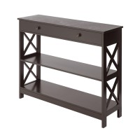 Convenience Concepts Oxford 1 Drawer Console Table With Shelves, Espresso
