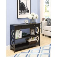 Convenience Concepts Oxford 1 Drawer Console Table With Shelves, Espresso