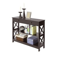 Convenience Concepts Oxford 1 Drawer Console Table With Shelves, Espresso