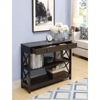 Convenience Concepts Oxford 1 Drawer Console Table With Shelves, Espresso