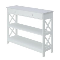 Convenience Concepts Oxford 1 Drawer Console Table With Shelves, White