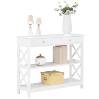 Convenience Concepts Oxford 1 Drawer Console Table With Shelves, White