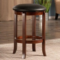 Winsome Walcott Swivel Bar Stool, 24, Walnut