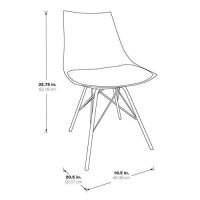 Osp Home Furnishings Oakley Mid-Century Modern Bucket Chair, Faux Leather,White