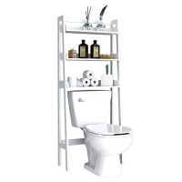 Utex 3-Shelf Bathroom Organizer Over The Toilet, Bathroom Spacesaver (White)