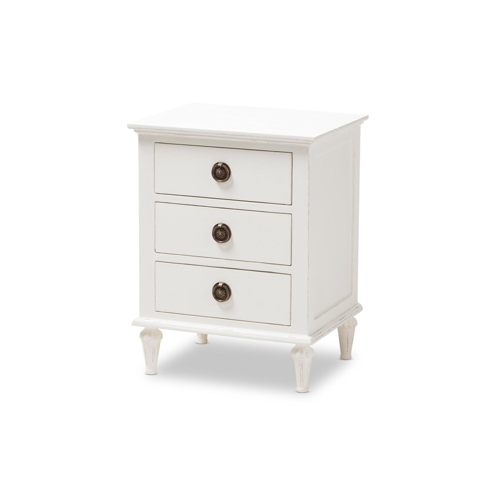 Baxton Studio 3-Drawer, White Wash