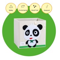 Dodymps Foldable Animal Canvas Storage Toy Box/Bin/Cube/Chest/Basket/Organizer For Kids, 13 Inch (Panda)