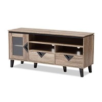 Baxton Studio Cardiff 55 Wood Tv Stand In Distressed Oak