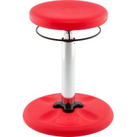 Kore Kids Adjustable Height Tall Wobble Chair - Flexible Seating Stool For Classroom, Elementary School, Addadhd - Assembled In The Usa, Red (165In-24In)
