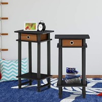 Furinno Turn-N-Tube End Table, 2-Pack, Espresso