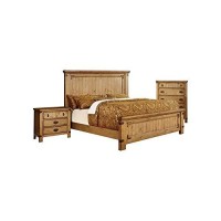 Furniture Of America Foa Sesco 3Pc Weathered Elm Wood Bedroom Set - King + Nightstand + Chest
