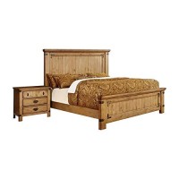 Furniture Of America Foa Sesco 2Pc Weathered Elm Wood Bedroom Set - Queen + Nightstand