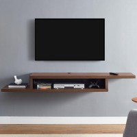 Martin Furniture Asymmetrical Floating Wall Mounted Tv Console 72Inch Columbian Walnut