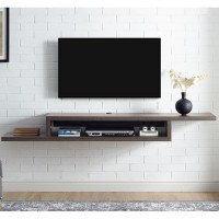 Martin Furniture Asymmetrical Floating Wall Mounted Tv Console 72Inch Skyline Walnut