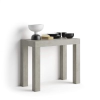 Mobili Fiver, First, Extendable Console Table, Concrete Grey, Made In Italy