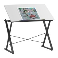 Studio Designs Modern Axiom Artists Drawing Table - Charcoal And White