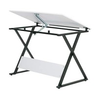 Studio Designs Modern Axiom Artists Drawing Table - Charcoal And White